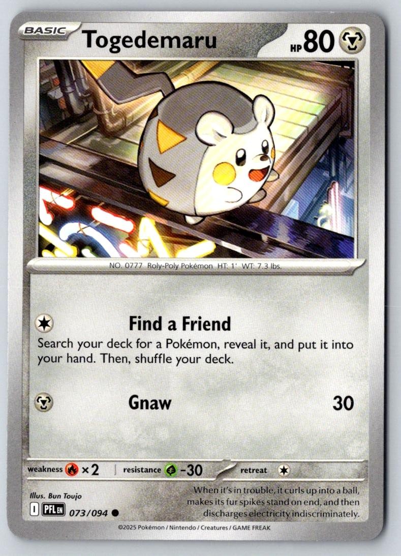 Togedemaru 073/094 Common Phantasmal Flames Pokemon Near Mint