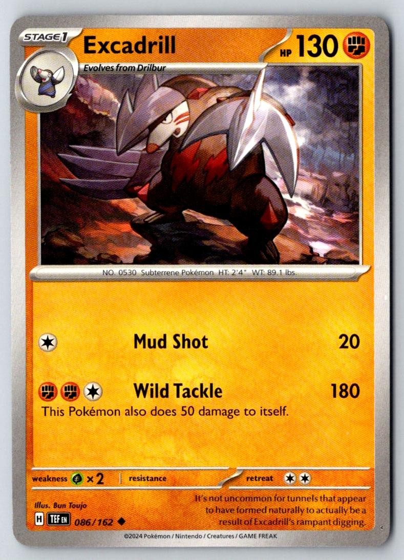 Excadrill 086/162 Uncommon Temporal Forces Pokemon Near Mint