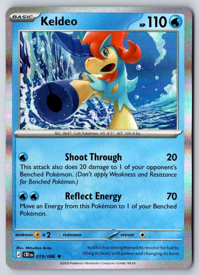 Keldeo 019/086 Rare Chaos Rising Pokemon Holo Near Mint