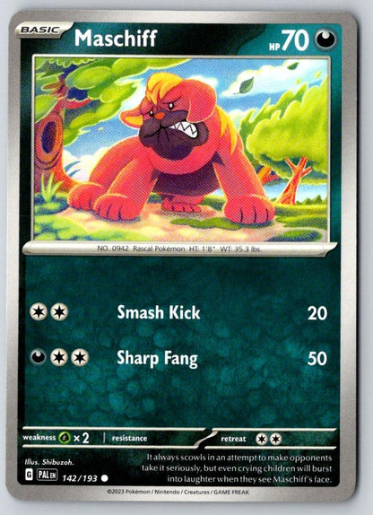 Maschiff 142/193 Common Paldea Evolved Pokemon Near Mint