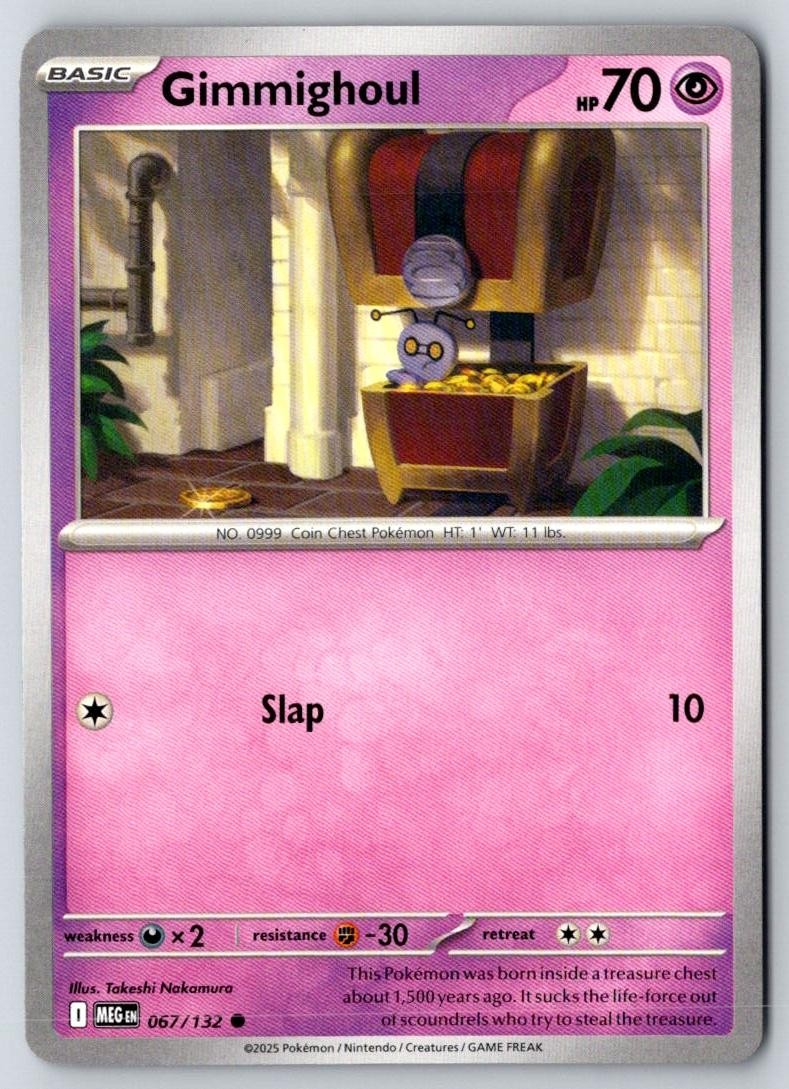 Gimmighoul 067/132 Common Mega Evolution Pokemon Near Mint