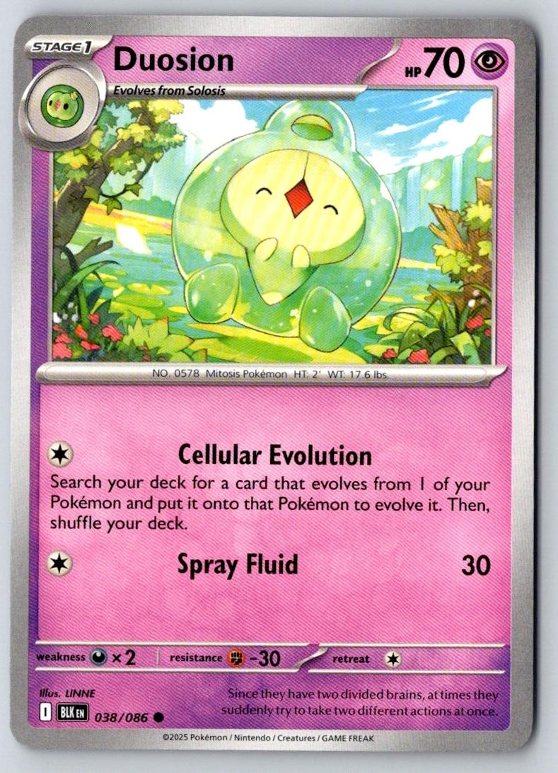 Duosion 038/086 Common Black Bolt Pokemon Near Mint