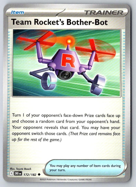 Team Rocket's Bother-Bot 172/182 Uncommon Destined Rivals Pokemon Near Mint