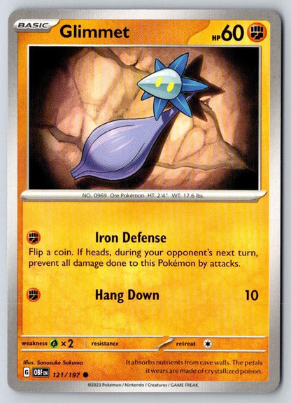 Glimmet 121/197 Common Obsidian Flames Pokemon Near Mint