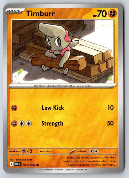Timburr 047/086 Common Black Bolt Pokemon Near Mint