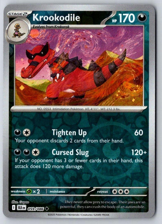Krookodile 059/086 Uncommon Black Bolt Pokemon Near Mint