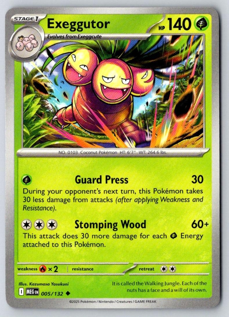 Exeggutor 005/132 Uncommon Mega Evolution Pokemon Near Mint