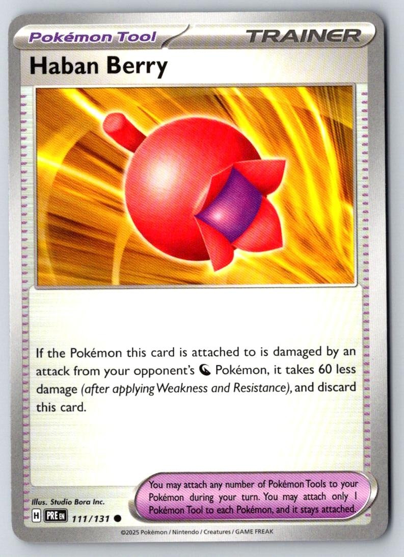 Haban Berry 111/131 Common Prismatic Evolutions Pokemon Near Mint