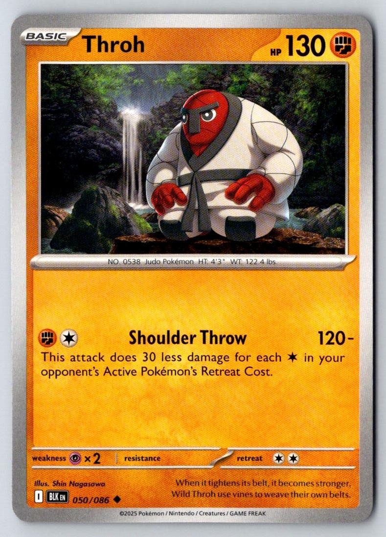 Throh 050/086 Uncommon Black Bolt Pokemon Near Mint