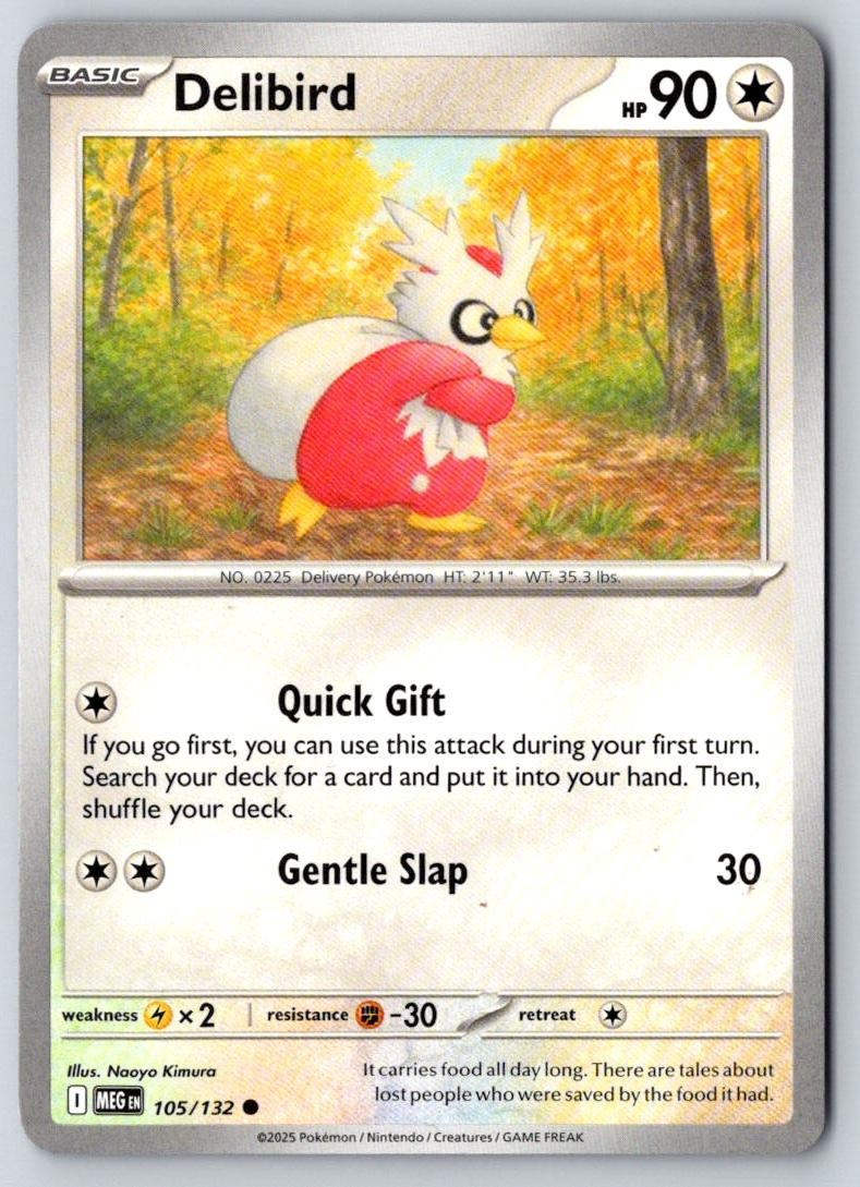 Delibird 105/132 Common Mega Evolution Pokemon Near Mint