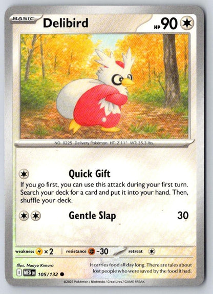 Delibird 105/132 Common Mega Evolution Pokemon Near Mint