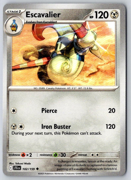Escavalier 102/159 Uncommon Journey Together Pokemon Near Mint