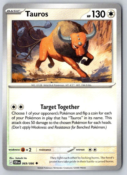 Tauros 069/086 Uncommon Chaos Rising Pokemon Near Mint