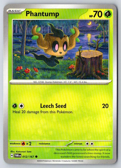 Phantump 012/167 Common Twilight Masquerade Pokemon Near Mint