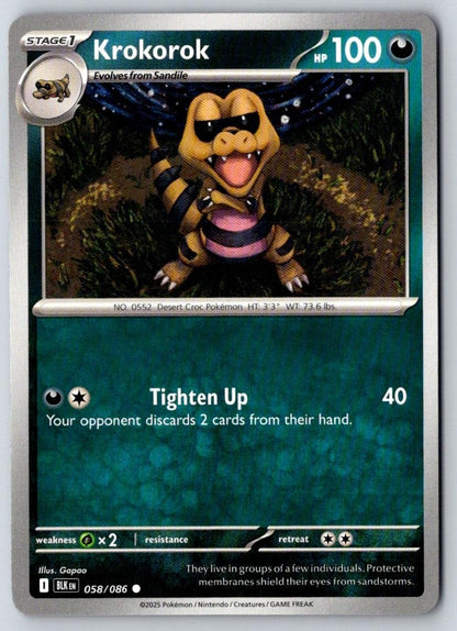 Krokorok 058/086 Common Black Bolt Pokemon Near Mint