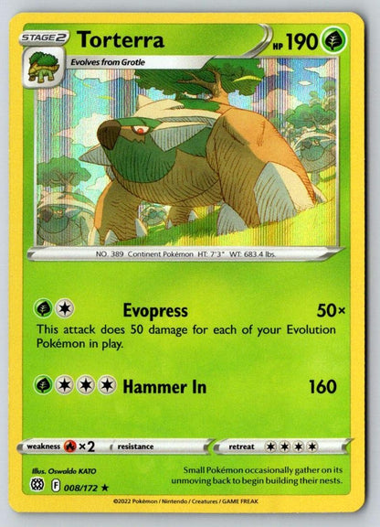 Torterra 008/172 Holo Rare Brilliant Stars Pokemon Near Mint