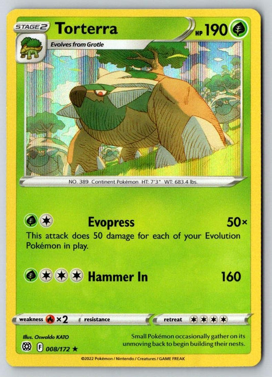 Torterra 008/172 Holo Rare Brilliant Stars Pokemon Near Mint