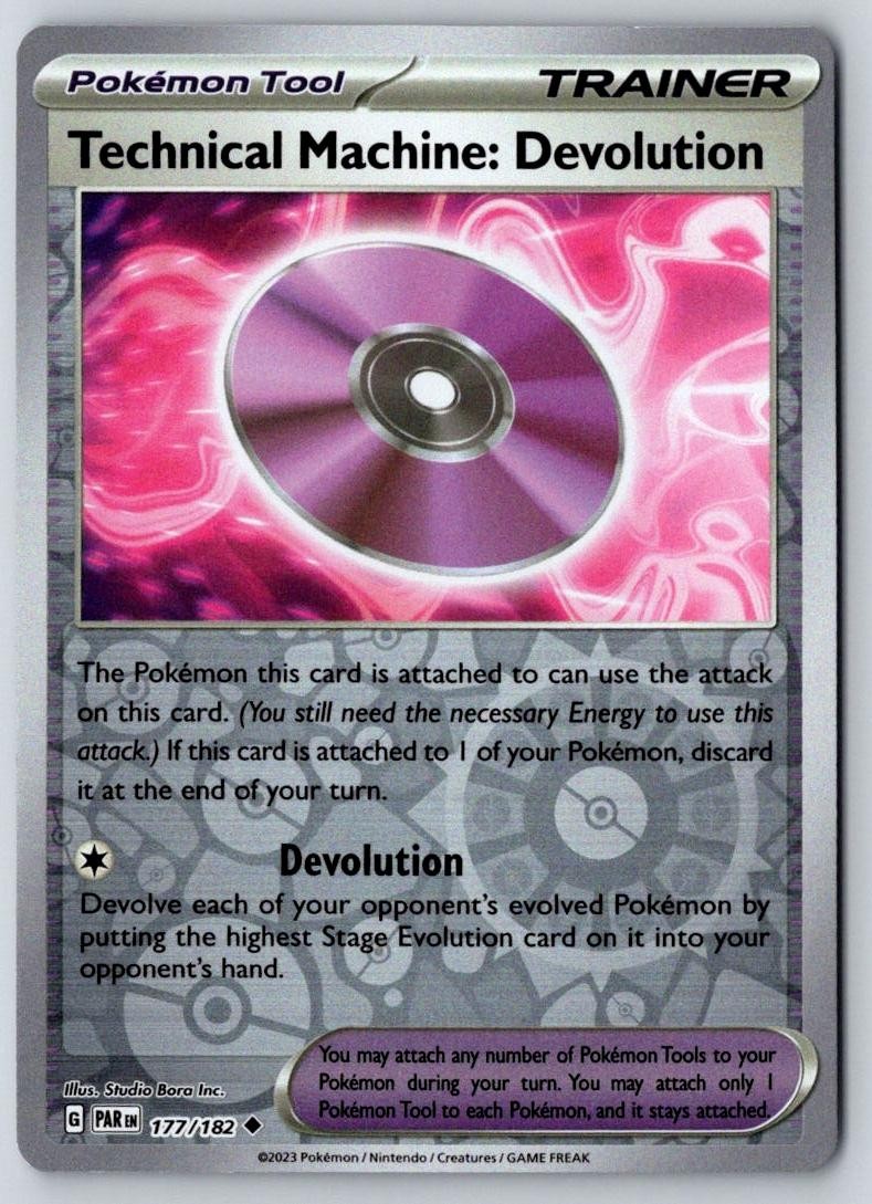 Technical Machine: Devolution 177/182 Uncommon Paradox Rift Pokemon Near Mint