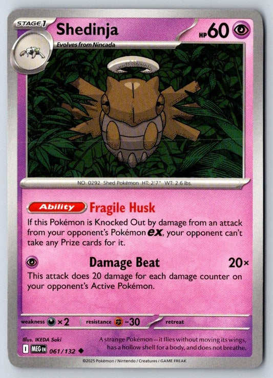 Shedinja 061/132 Uncommon Mega Evolution Pokemon Near Mint