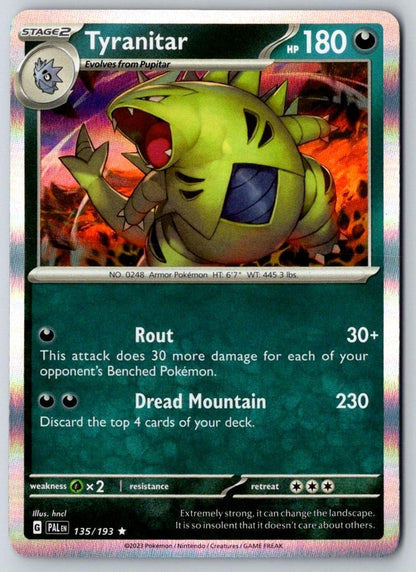 Tyranitar 135/193 Rare Paldea Evolved Pokemon Holo Near Mint