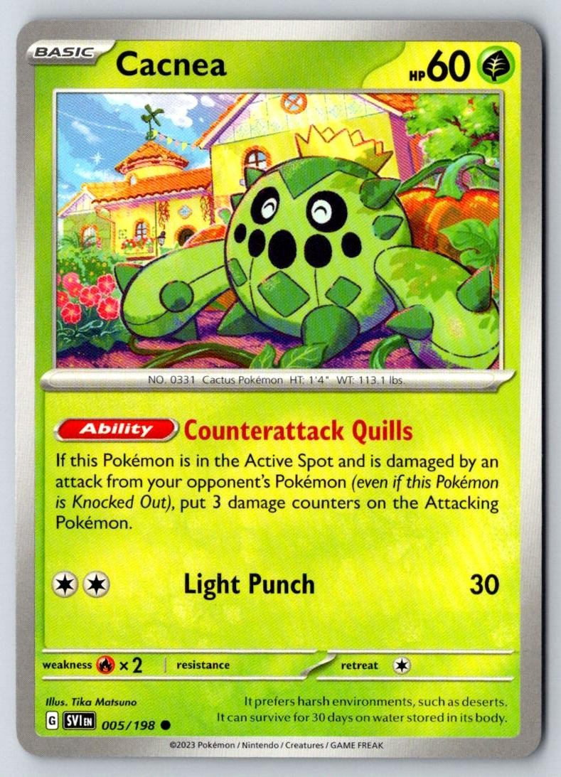 Cacnea 005/198 Common Scarlet & Violet Pokemon Near Mint