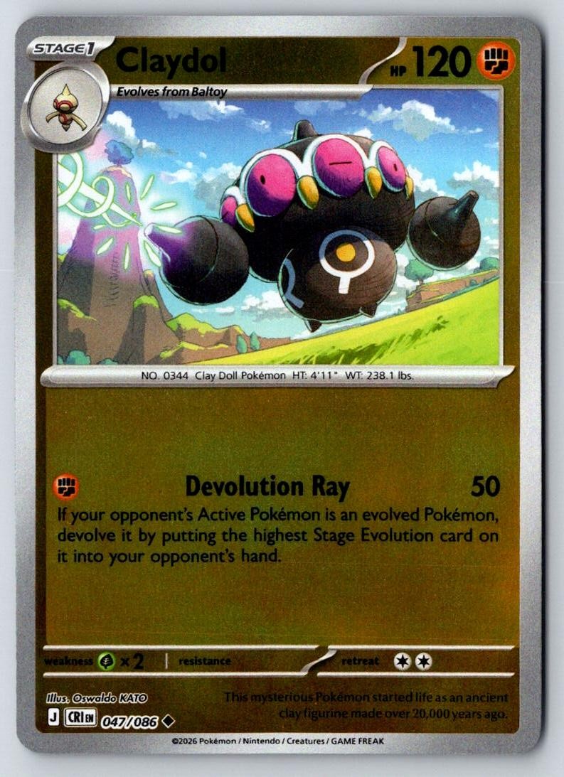 Claydol 047/086 Uncommon Chaos Rising Pokemon Near Mint