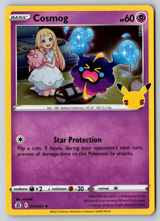 Cosmog 013/025 Rare Celebrations Pokemon Holo Near Mint