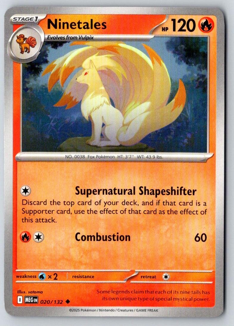 Ninetales 020/132 Uncommon Mega Evolution Pokemon Near Mint