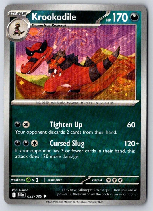 Krookodile 059/086 Uncommon Black Bolt Pokemon Near Mint