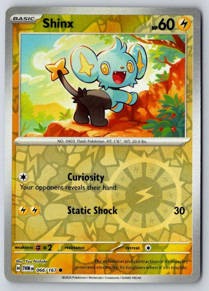 Shinx 066/167 Common Twilight Masquerade Pokemon Reverse Holo Near Mint