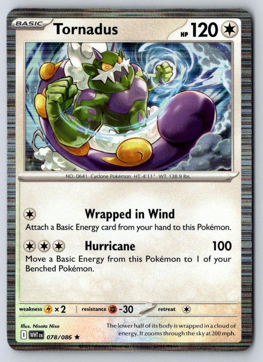 Tornadus 078/086 Holo Rare White Flare Pokemon Near Mint