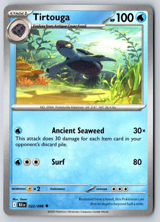 Tirtouga 022/086 Uncommon Black Bolt Pokemon Near Mint