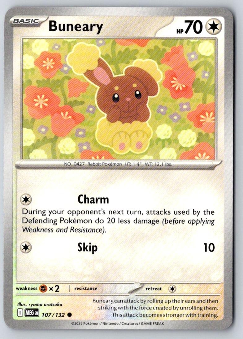 Buneary 107/132 Common Mega Evolution Pokemon Near Mint