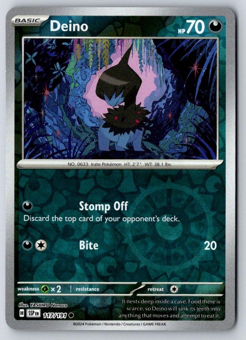 Deino 117/191 Common Surging Sparks Pokemon Near Mint