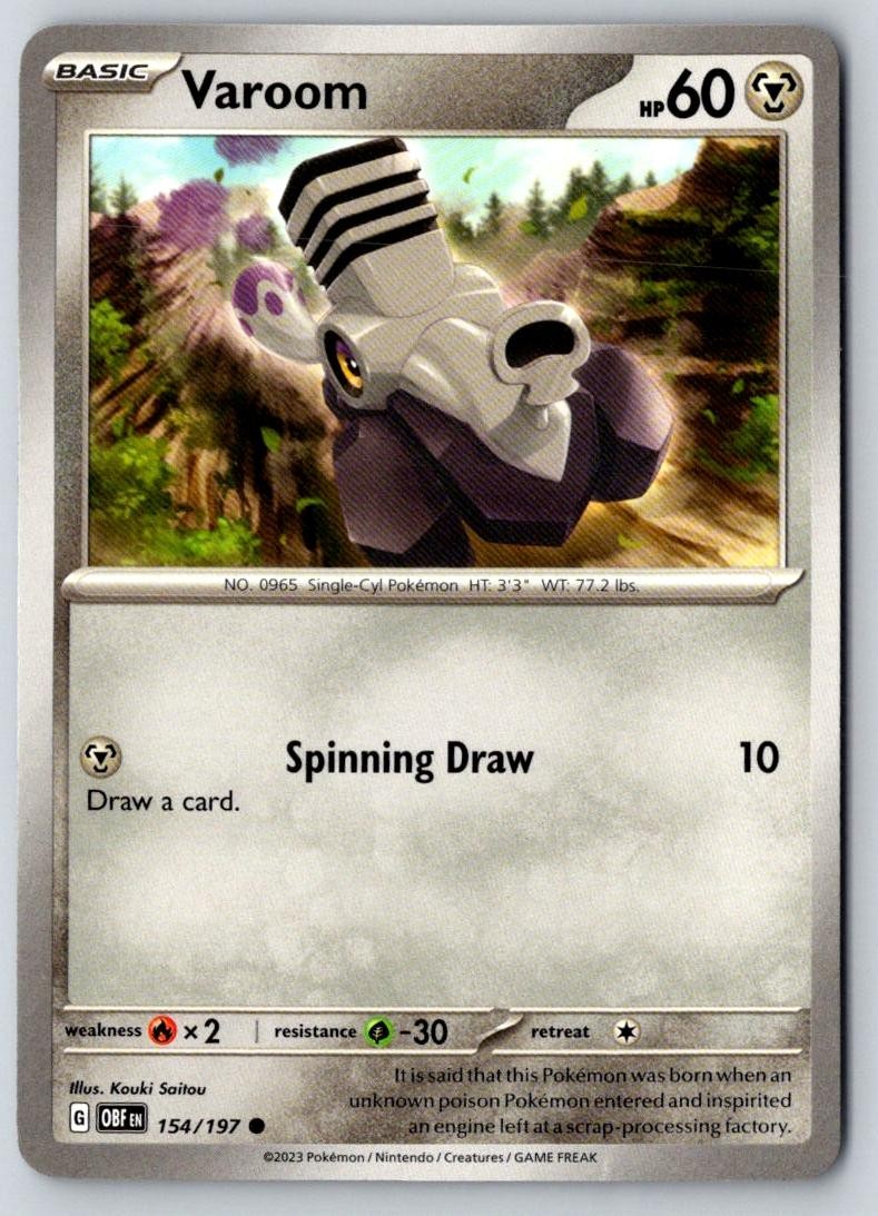 Varoom 154/197 Common Obsidian Flames Pokemon Near Mint