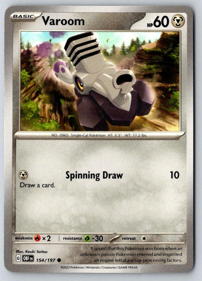 Varoom 154/197 Common Obsidian Flames Pokemon Near Mint