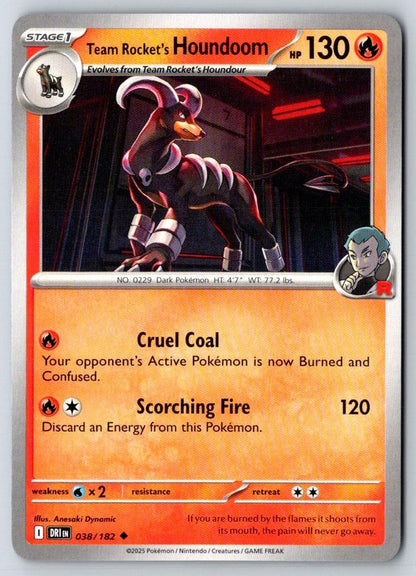Team Rocket's Houndoom 038/182 Uncommon Destined Rivals Pokemon Near Mint