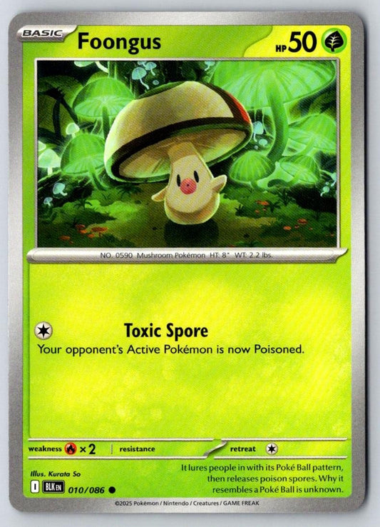 Foongus 010/086 Common Black Bolt Pokemon Near Mint