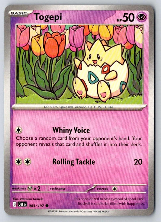 Togepi 083/197 Common Obsidian Flames Pokemon Near Mint