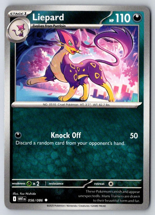 Liepard 056/086 Uncommon White Flare Pokemon Near Mint