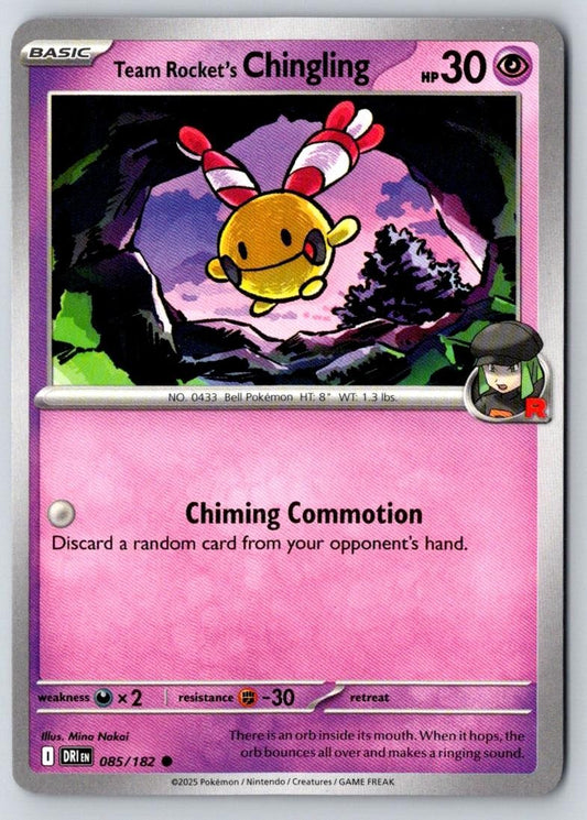 Team Rocket's Chingling 085/182 Common Destined Rivals Pokemon Near Mint