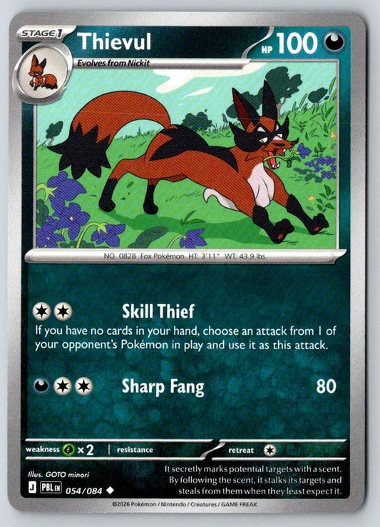 Thievul 054/084 Uncommon Pitch Black Pokemon Near Mint