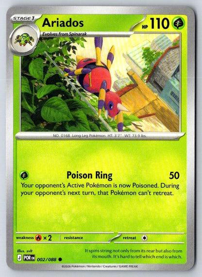 Ariados 002/088 Common Perfect Order Pokemon Near Mint
