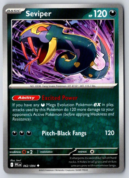 Seviper 062/094 Uncommon Phantasmal Flames Pokemon Near Mint
