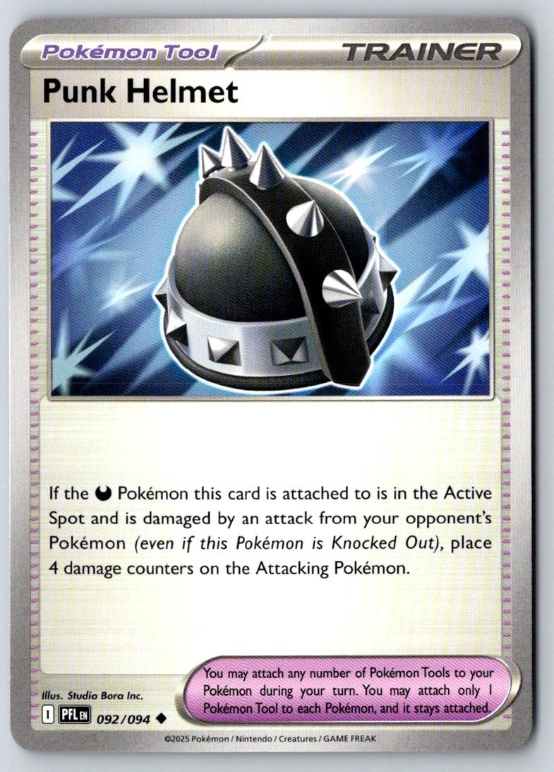 Punk Helmet 092/094 Uncommon Phantasmal Flames Pokemon Near Mint