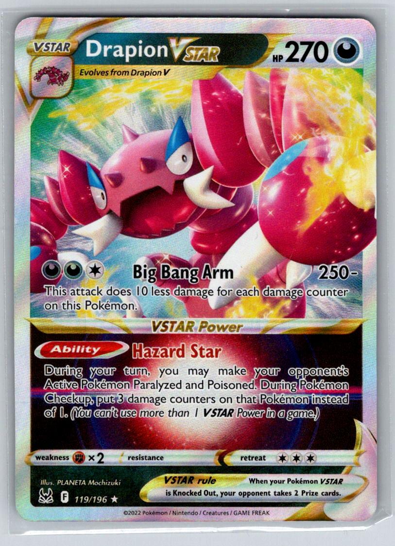 Drapion VSTAR 119/196 Holo VSTAR Rare Lost Origin Pokemon