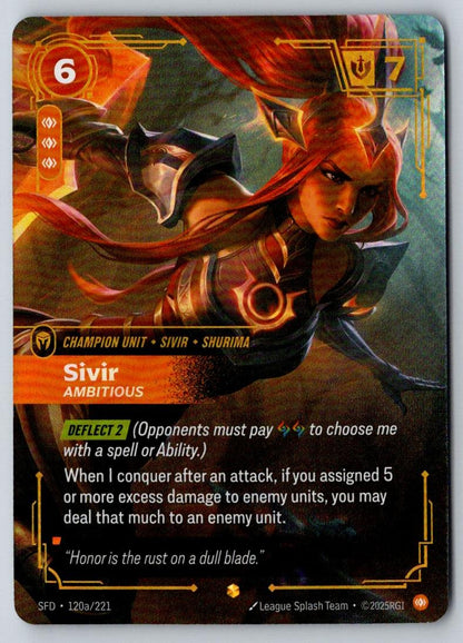 Sivir - Ambitious (Alternate Art) 120A/221 Spiritforged Riftbound Foil NM