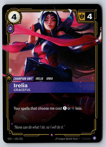 Irelia - Graceful 141/221 Rare Spiritforged Riftbound Foil Near Mint