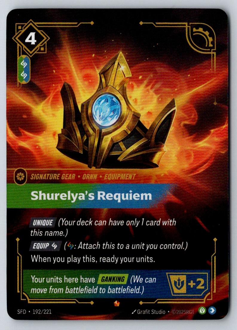 Shurelya's Requiem 192/221 Epic Spiritforged Riftbound Foil Near Mint