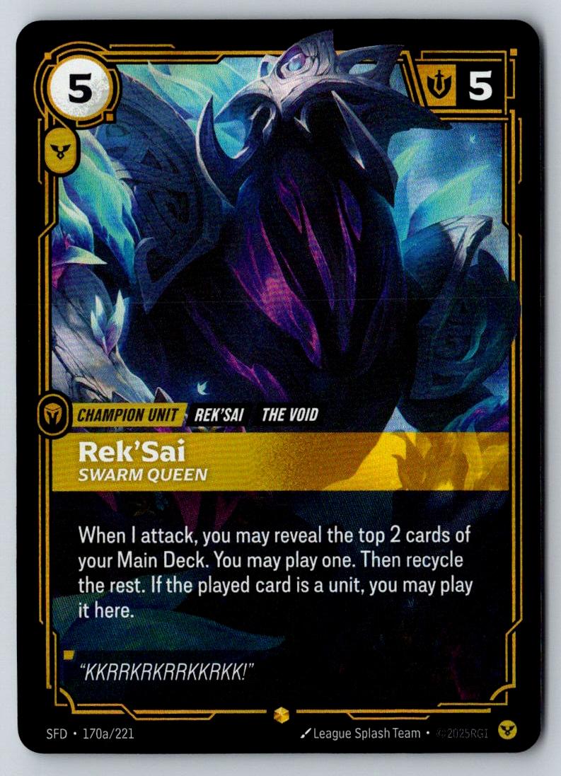 Rek'Sai - Swarm Queen (Alternate Art) 170A/221 Spiritforged Riftbound Foil NM